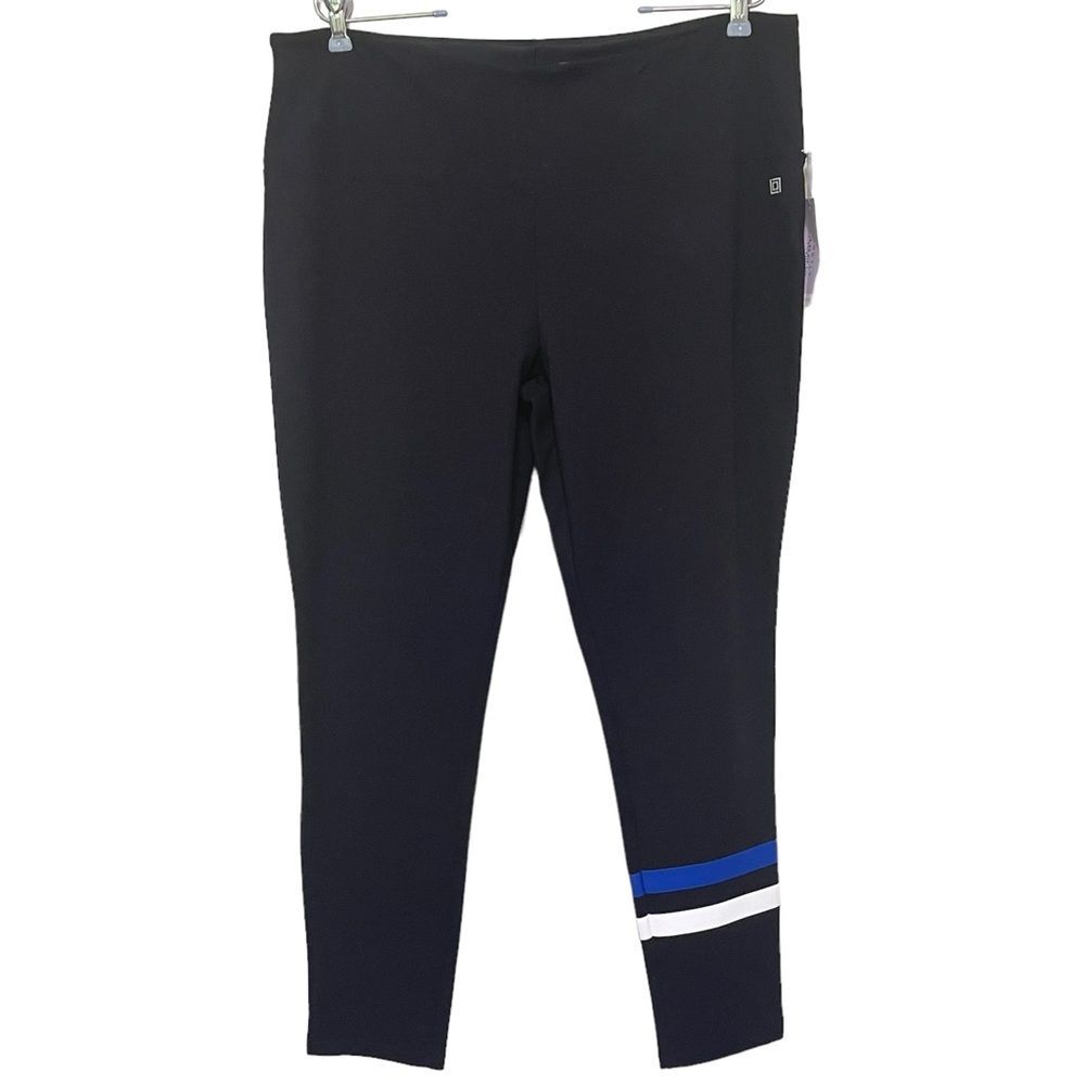NEW Liz Claiborne Weekend Secretly Slimming Pants Black Border Pull On Size XXL